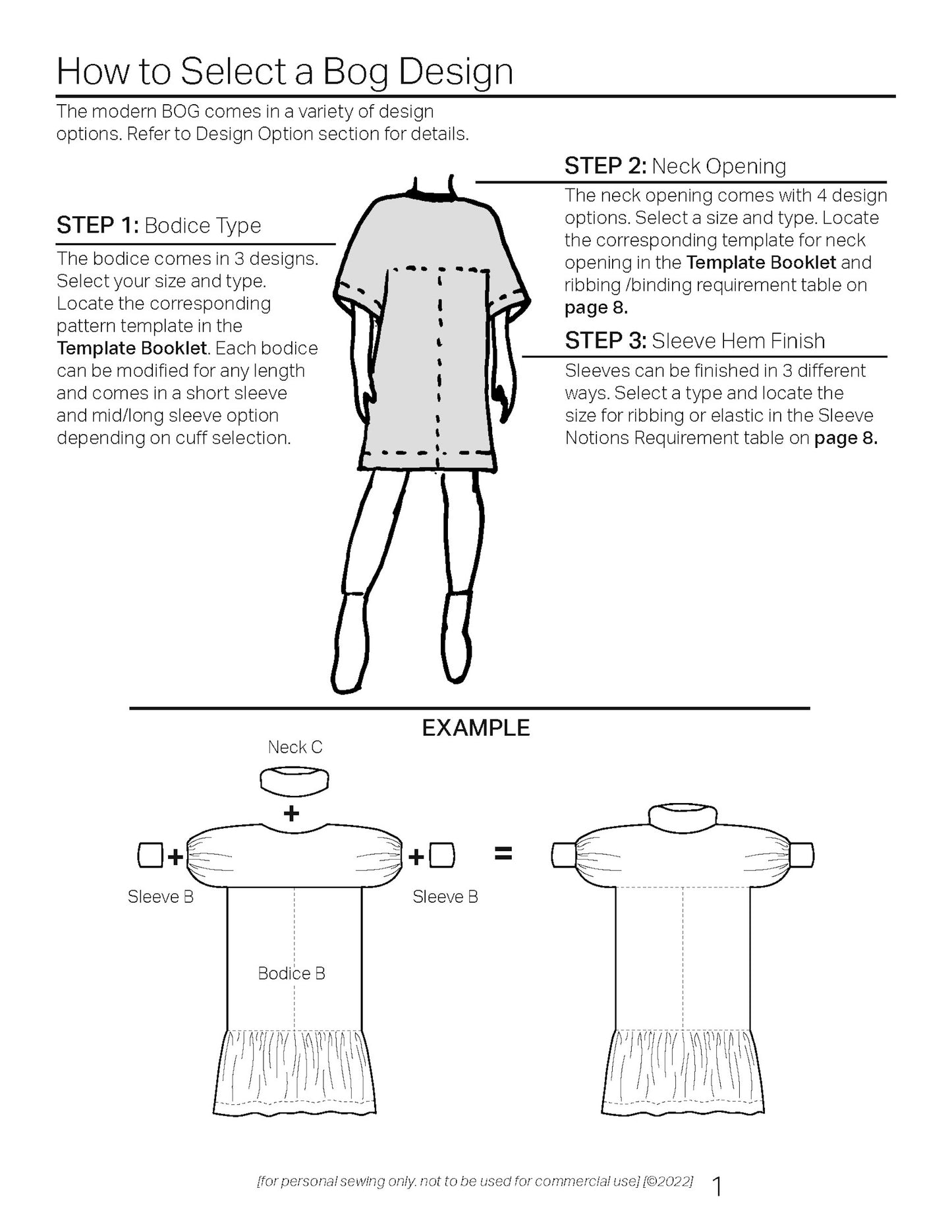 The Modern Bog Sewing Pattern (zero and minimal waste design)