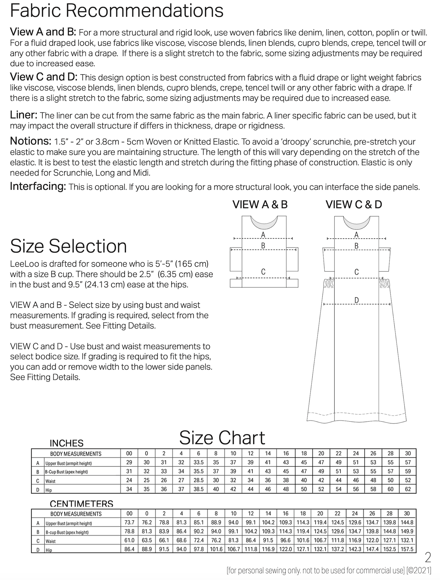 LeeLoo Sewing Pattern [a sleeveless dress and top]