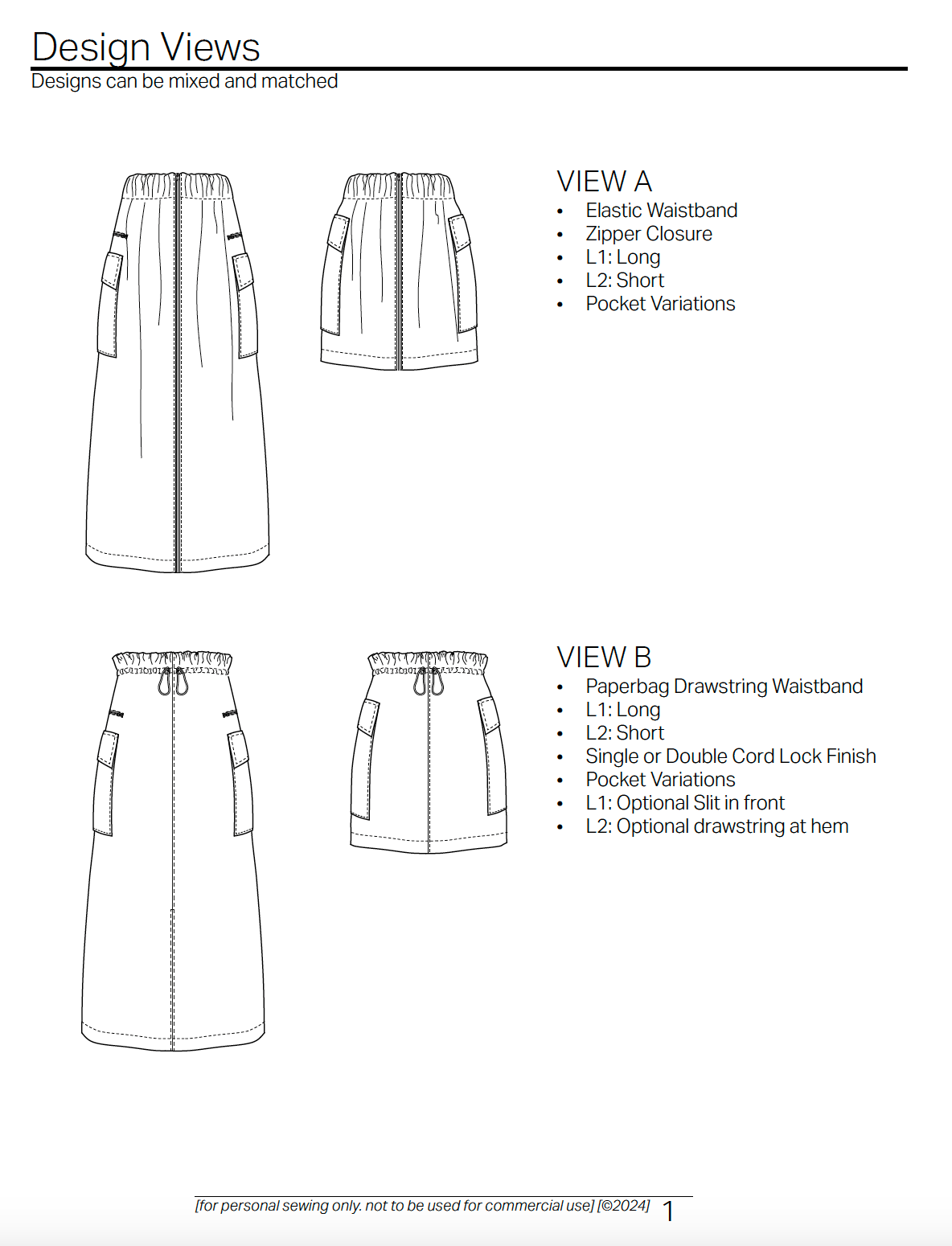 The Cargo Skirt [a zero waste design for all sizes]