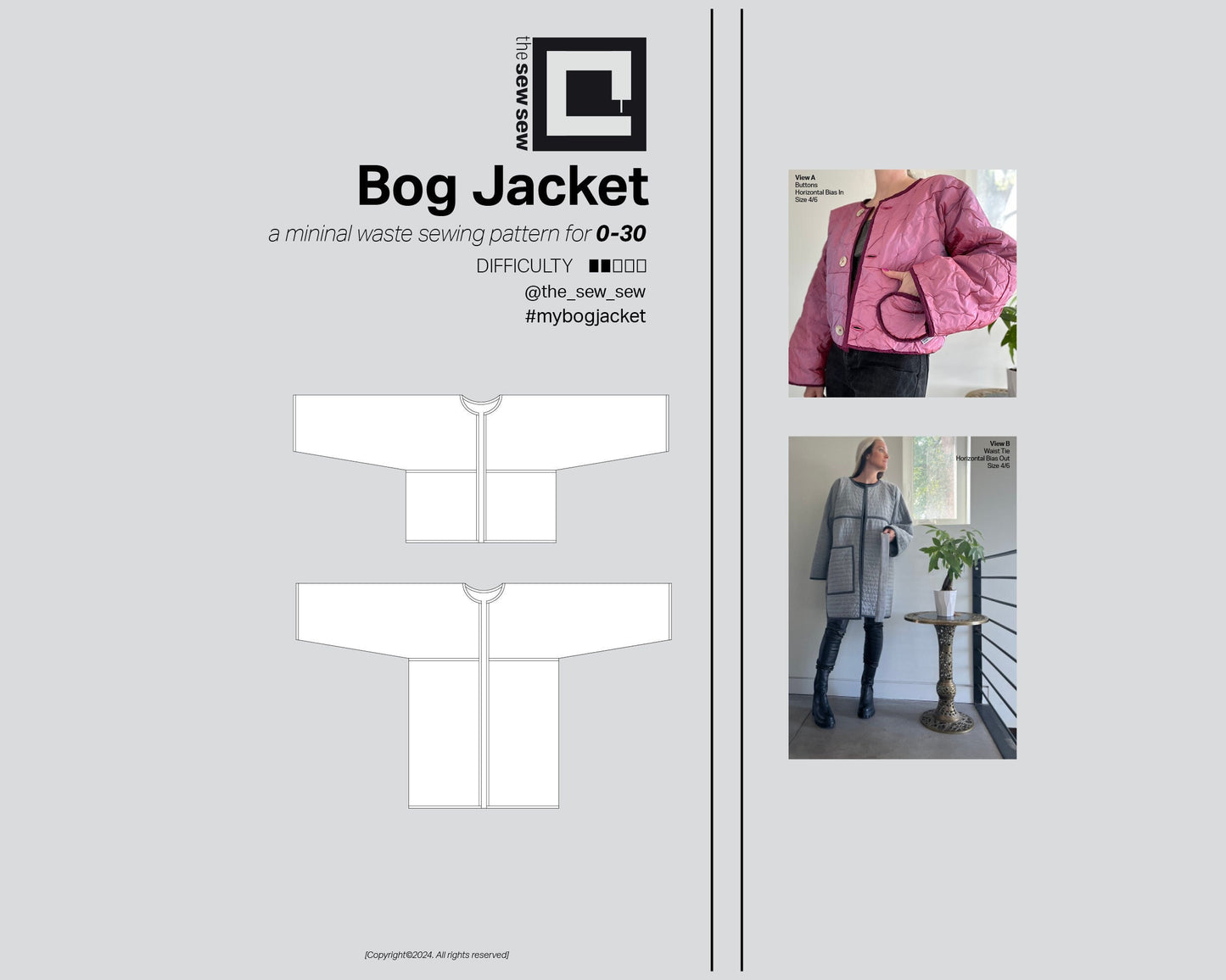 The Modern Bog JACKET Sewing Pattern [a minimal waste design for sizes 0-30]