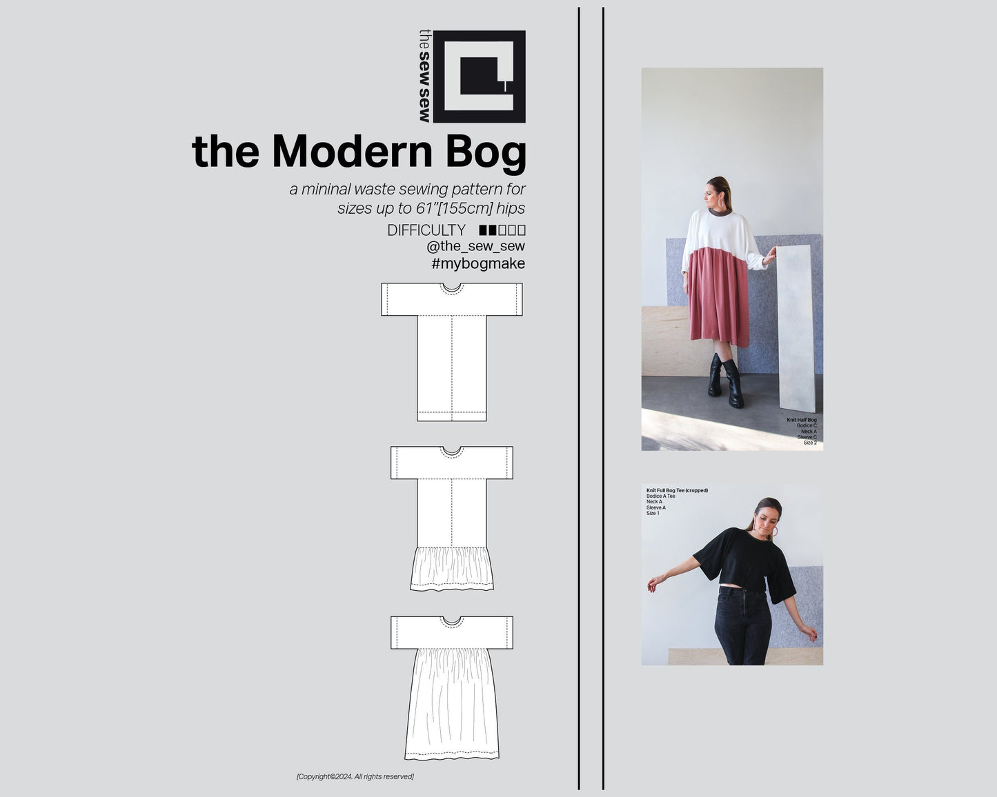 The Modern Bog Sewing Pattern (zero and minimal waste design)